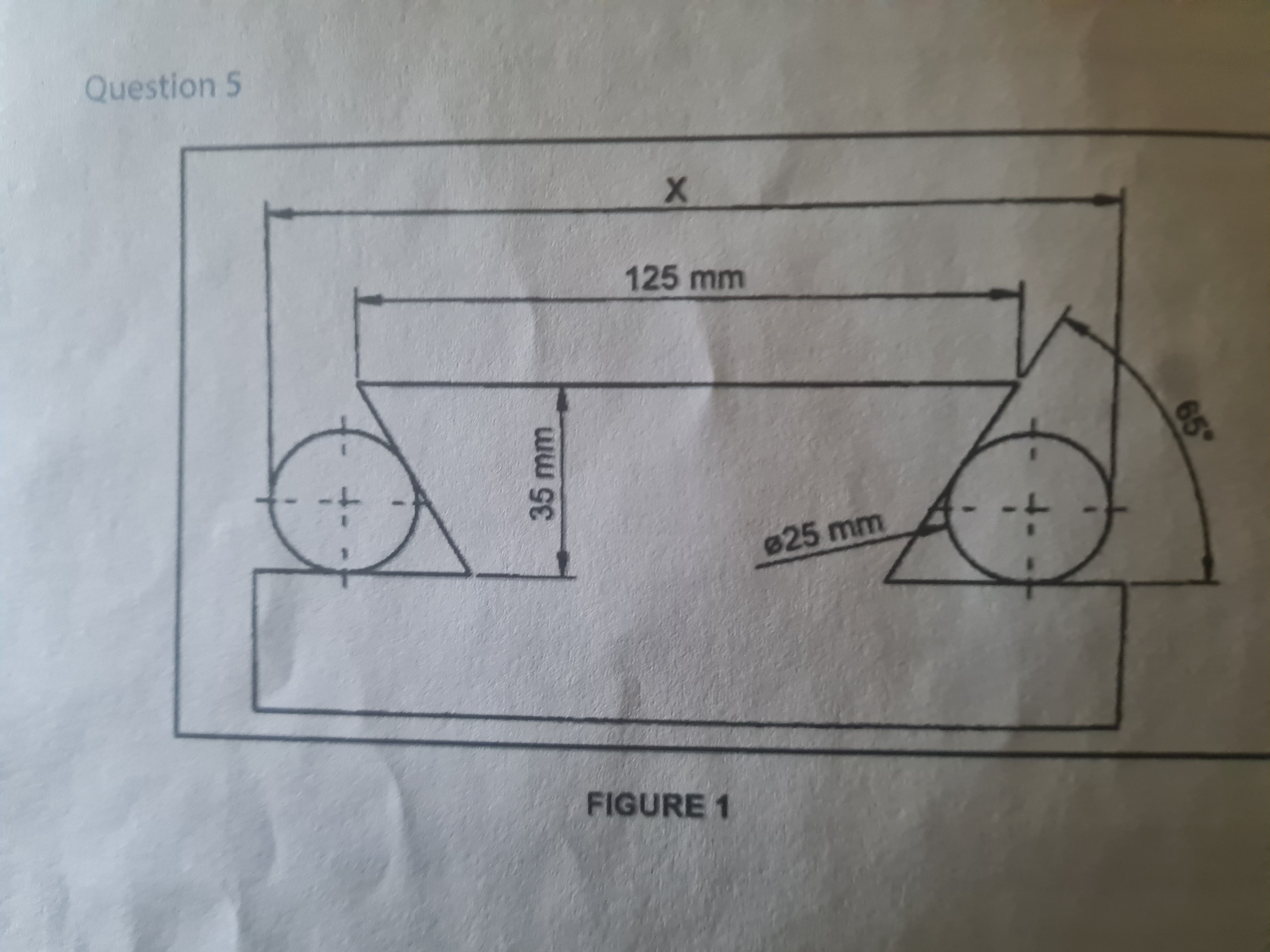 Question 5 FIGURE 1 calculate the distance X