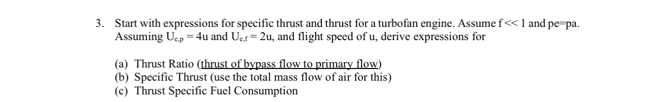 Start with expressions for specific thrust and