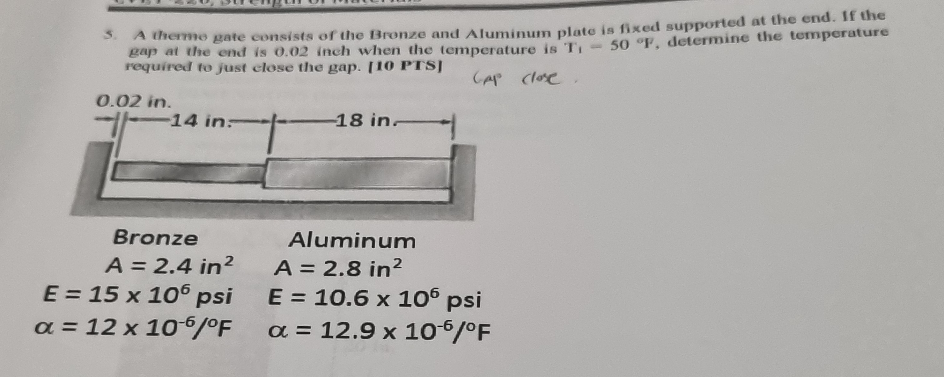 gap at the end is 0 . 0 2 inch when the