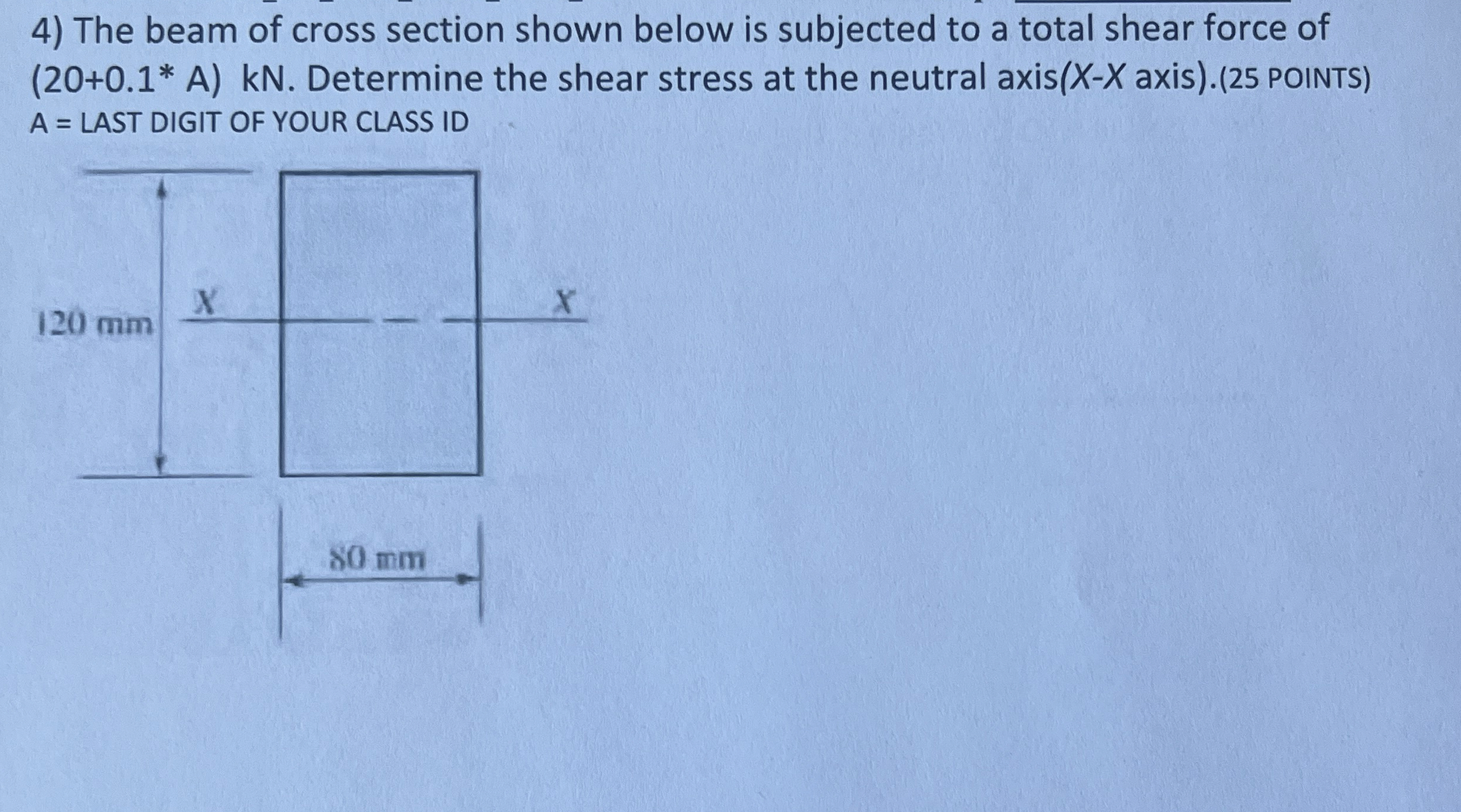 The beam of cross section shown below is