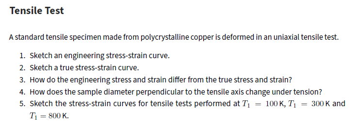 Tensile Test A standard tensile specimen made