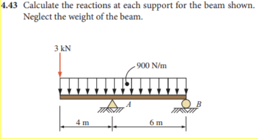 4 . 4 3 Calculate the reactions at each support