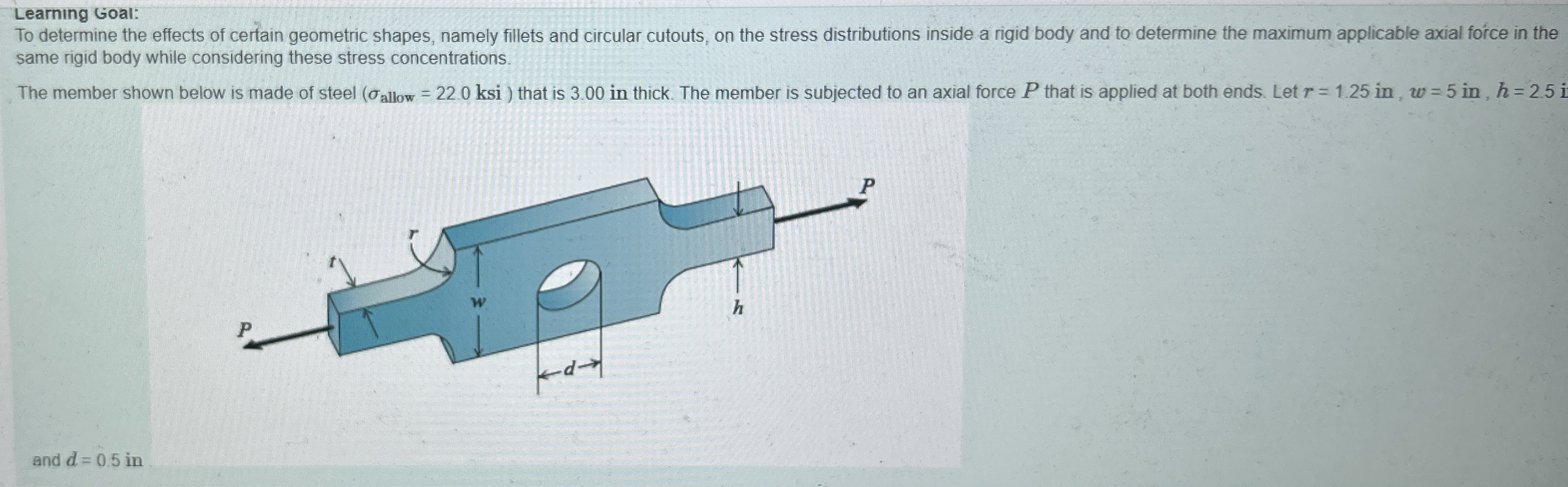 Part A - Stress - concentration factor due to a