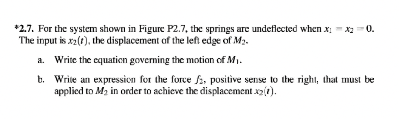 * 2 . 7 . For the system shown in Figure P 2 . 7