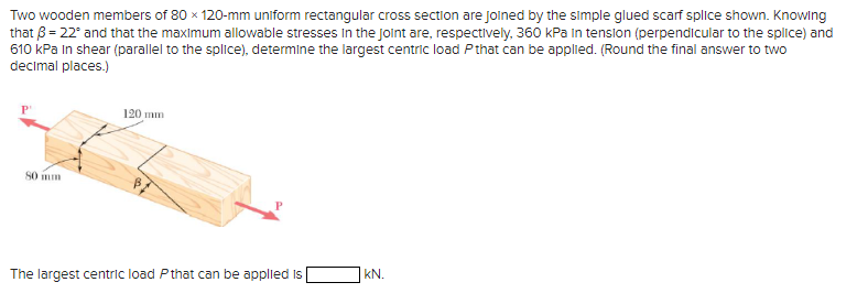 Two wooden members of \ ( 8 0 \ times 1 2 0 \ ) -