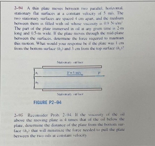 2 - 9 4 A thin plate moves between two parallel,
