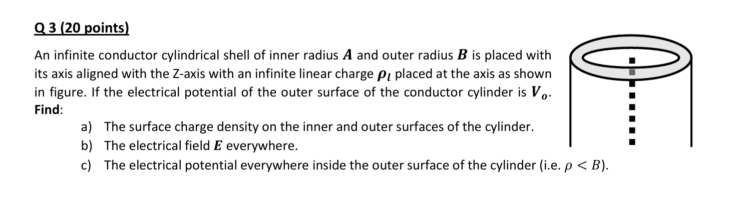 Q 3 ( 2 0 points ) An infinite conductor