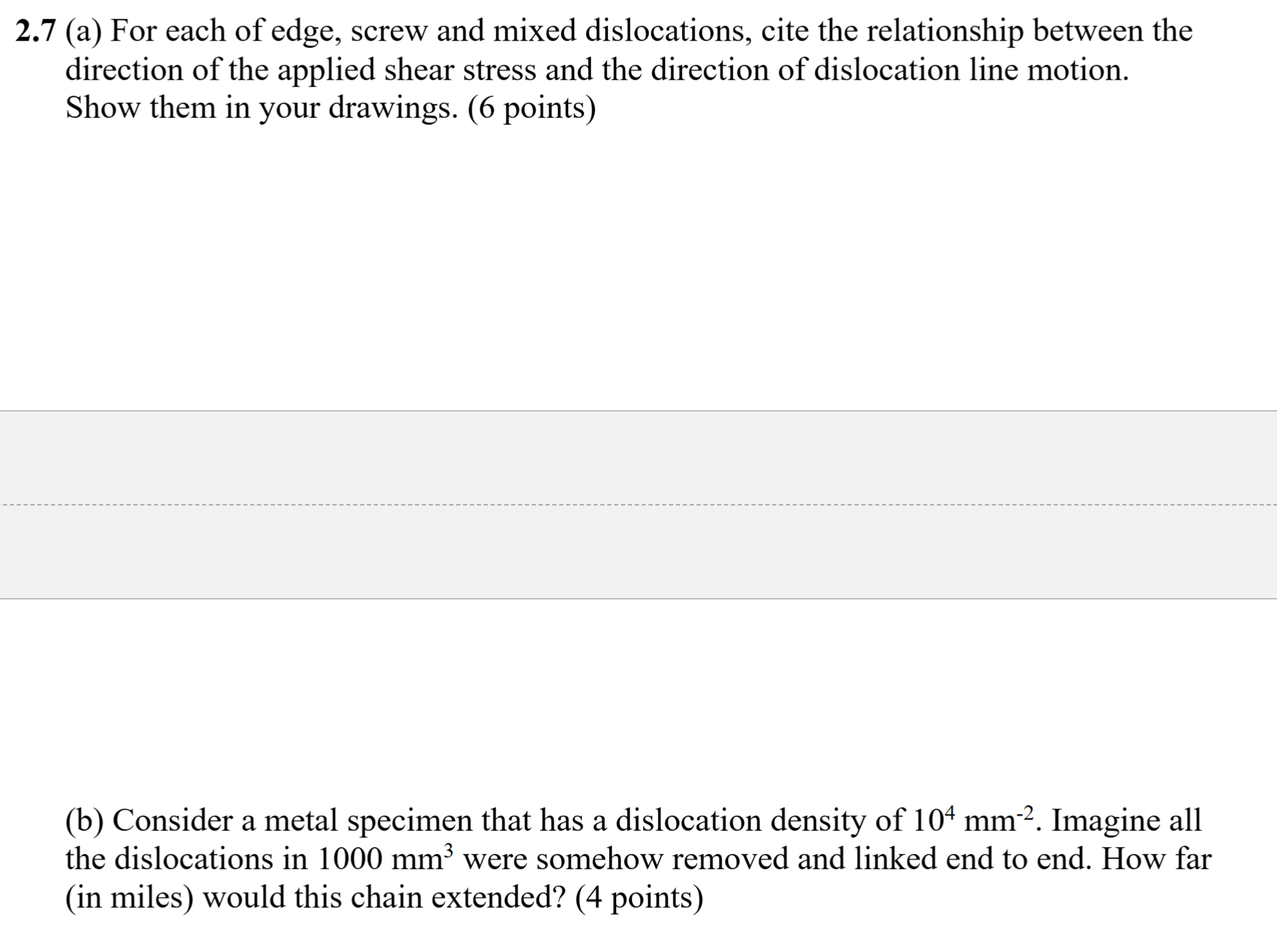 2 . 7 ( a ) For each of edge, screw and mixed