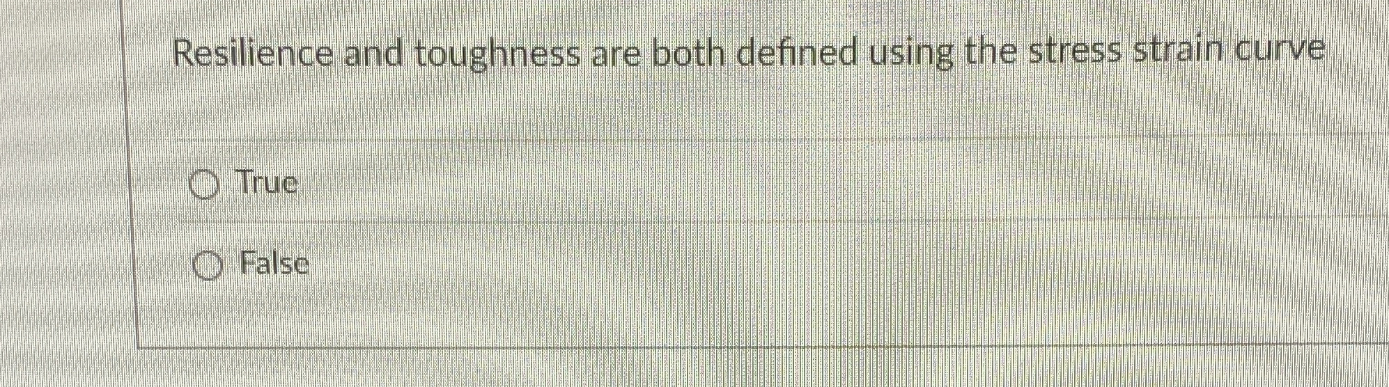 Resilience and toughness are both defined using