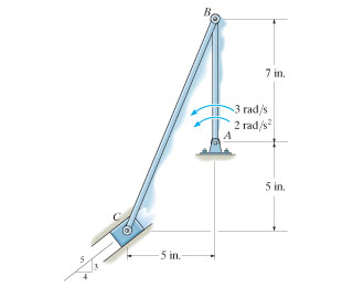 At the given instant member \ ( \ boldsymbol { A