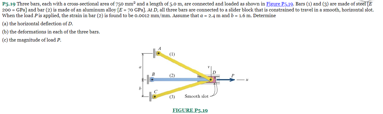 P 5 . 1 9 Three bars, each with a cross sectional
