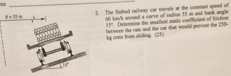 ne 2 . The flatbed railway car travels at the