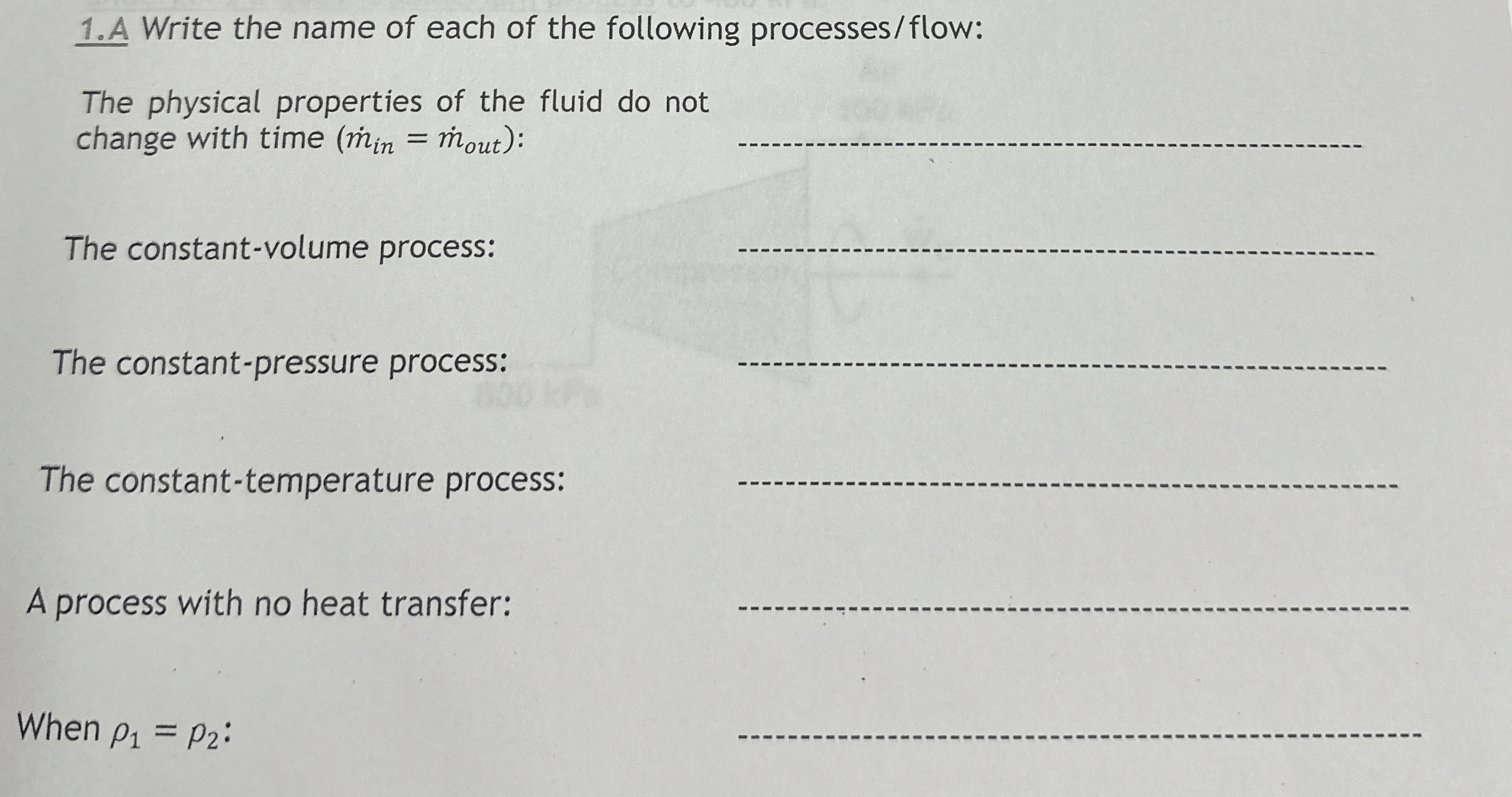 1 . A Write the name of each of the following