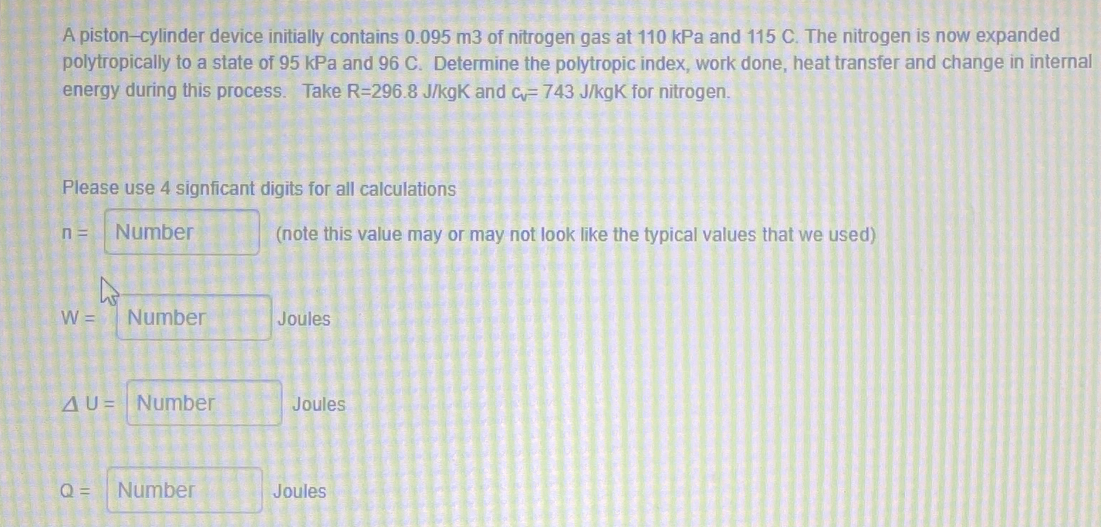 A piston - cylinder device initially contains 0 .