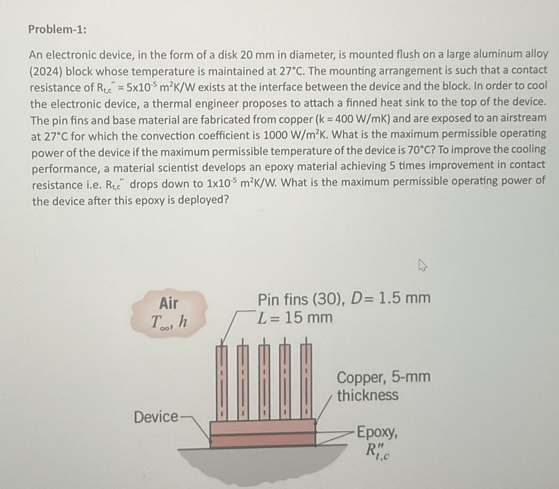 Problem - 1 : An electronic device, in the form