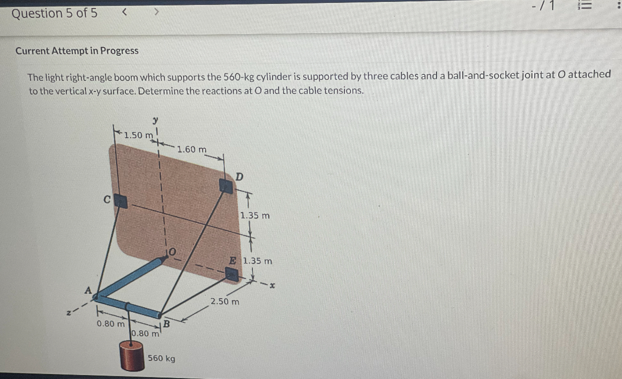 Question 5 of 5 Current Attempt in Progress The