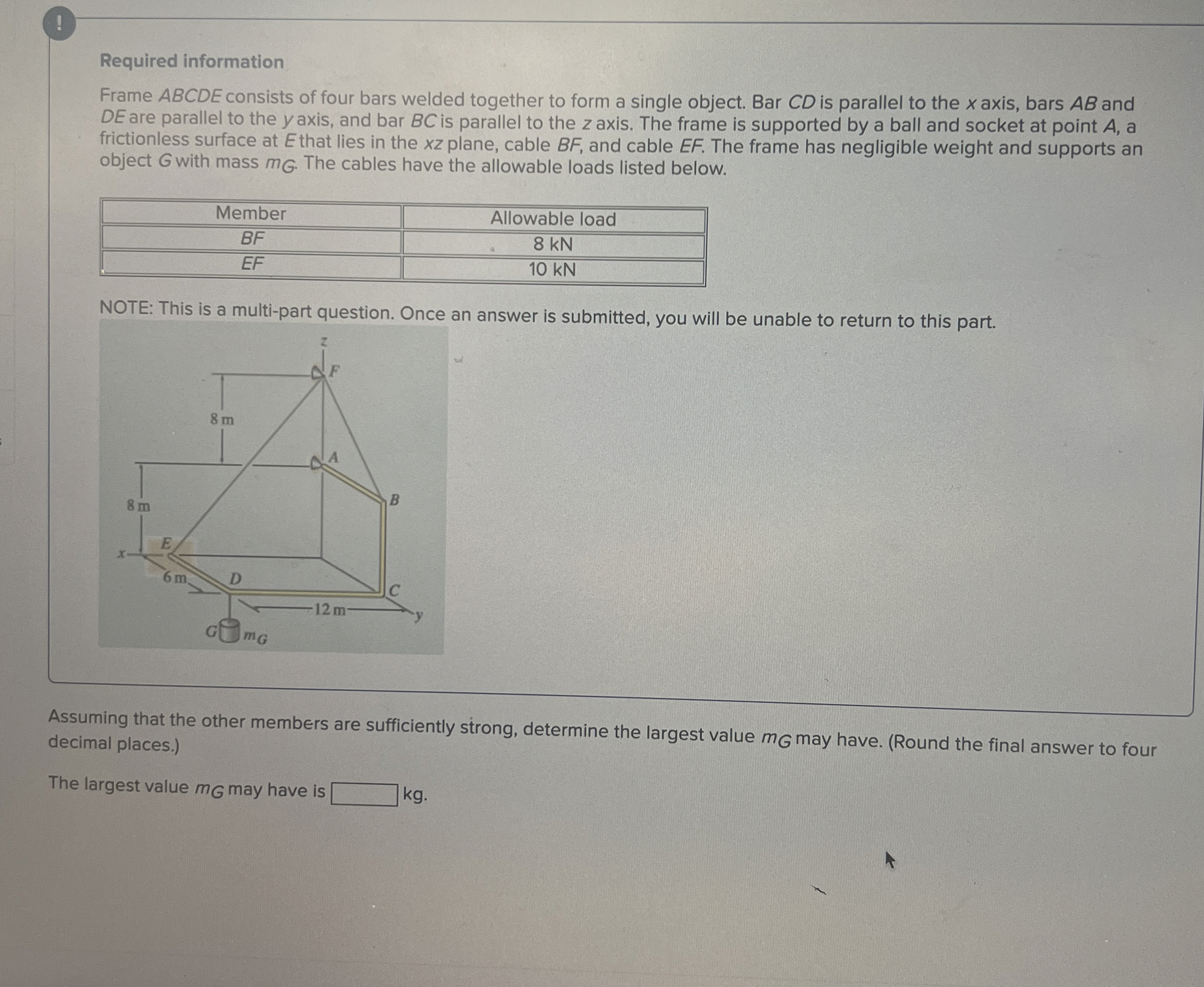 ! Required information Frame ABCDE consists of