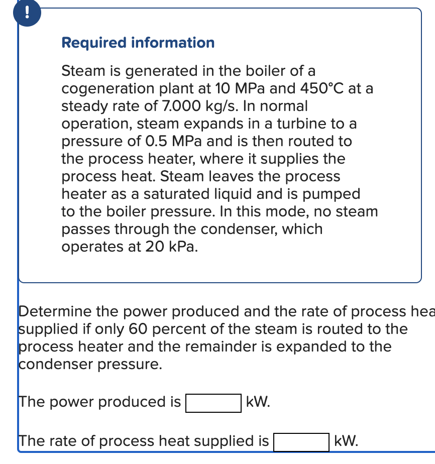 Required information Steam is generated in the