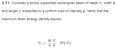 2 . 7 1 . Consider a simply supported rectangular