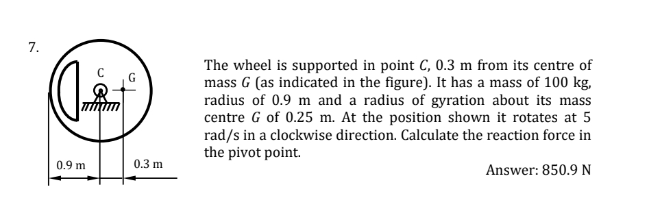 The wheel is supported in point C , 0 . 3 m from
