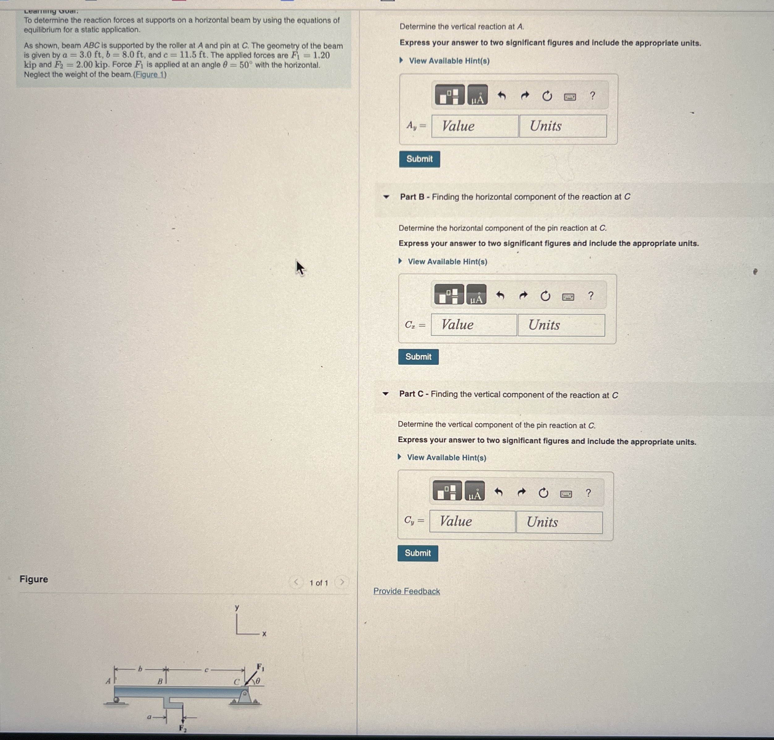 Learming Gual: To determine the reaction forces
