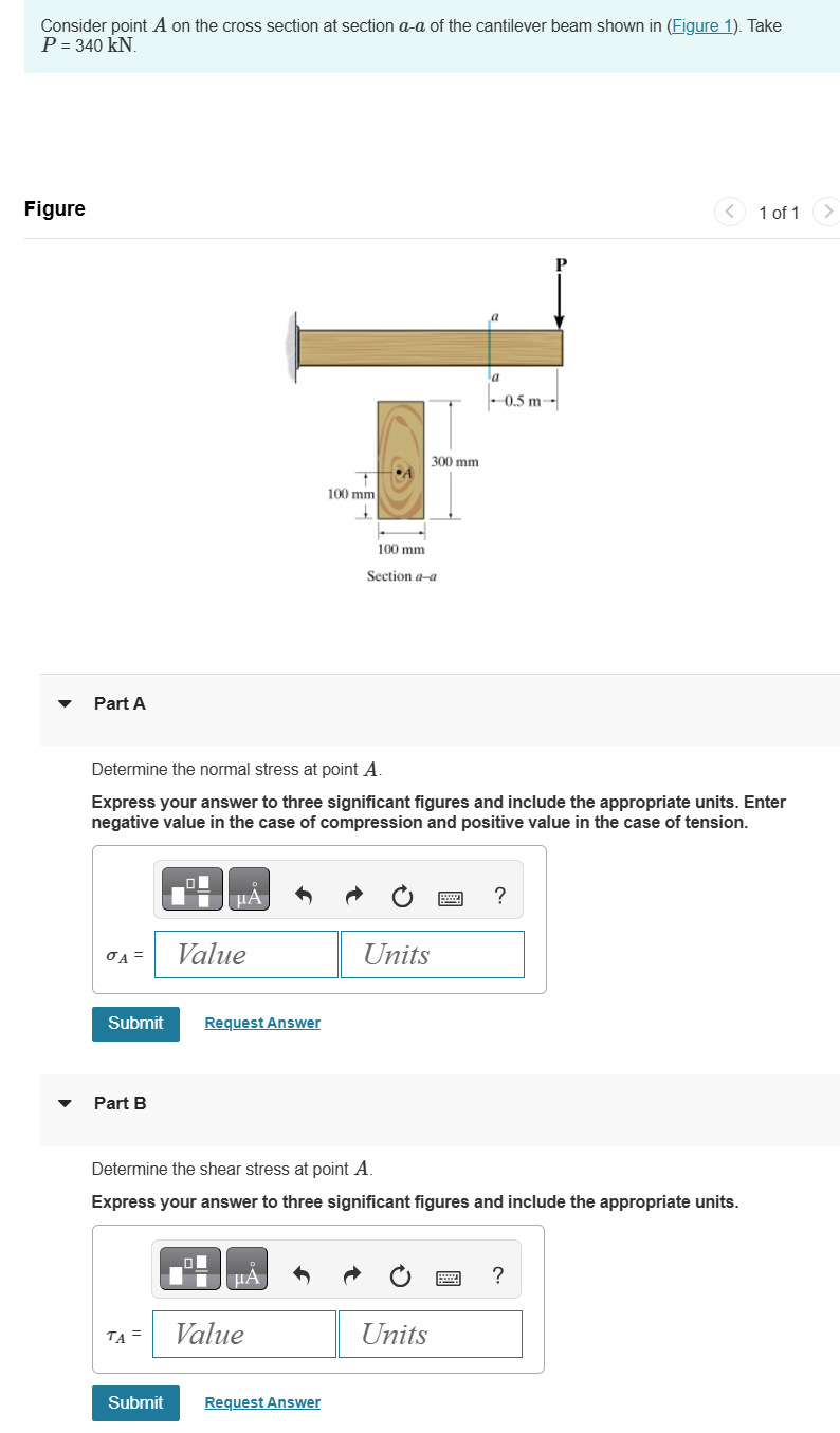 Consider point \ ( A \ ) on the cross section at