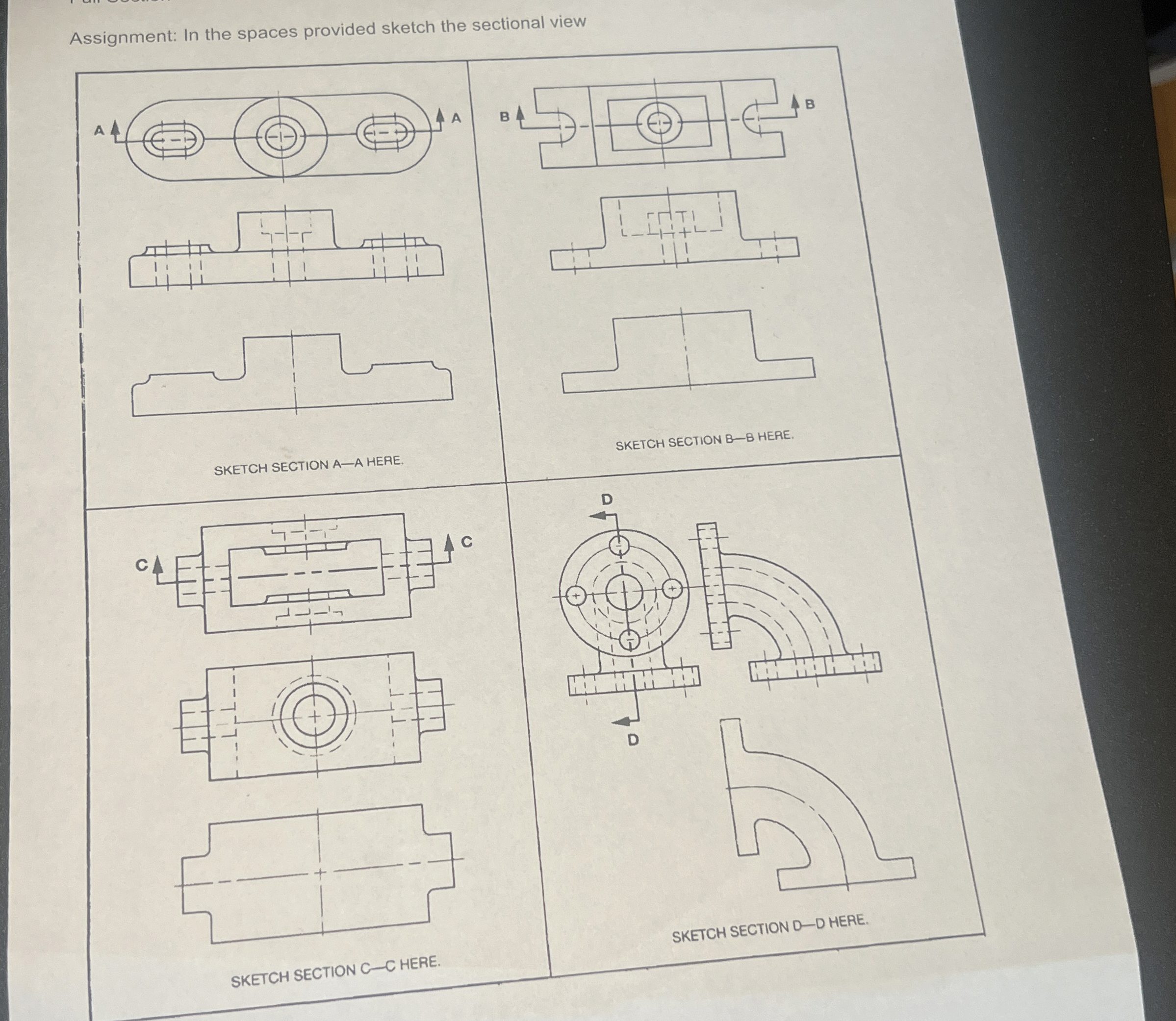 Assignment: In the spaces provided sketch the