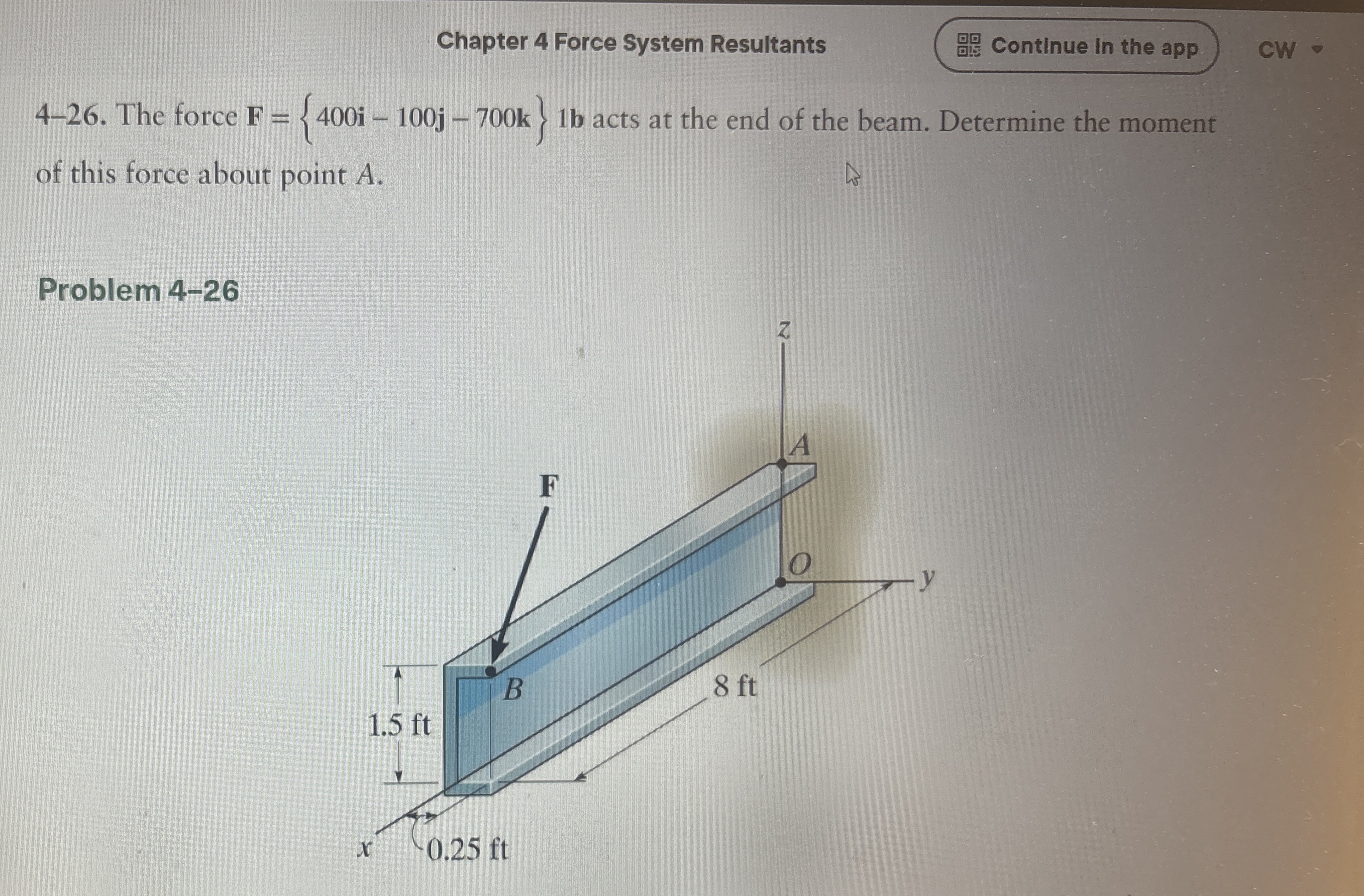Chapter 4 Force System Resultants 4 - 2 6 . The