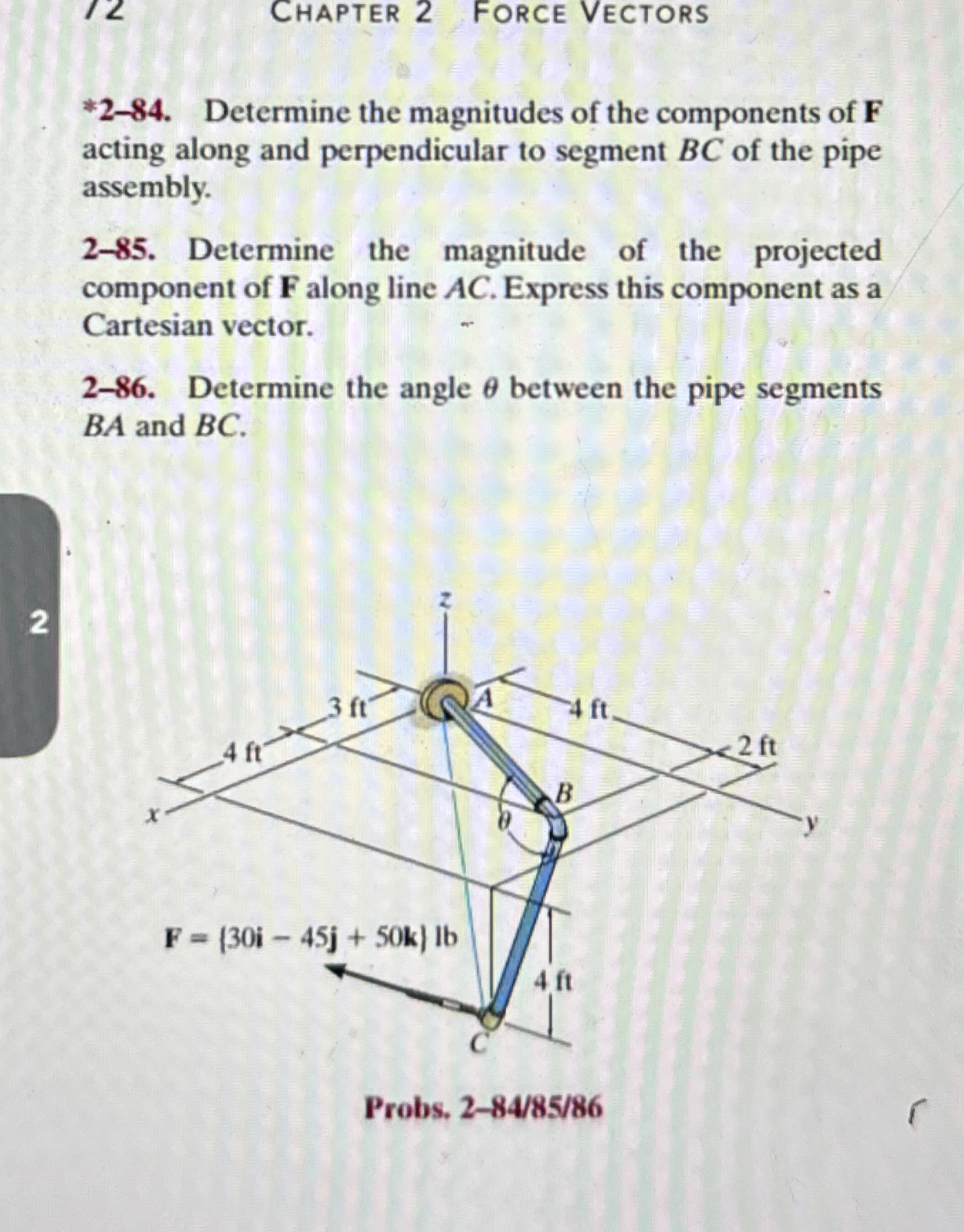 CHAPTER 2 FORCE VECTORS * 2 - 8 4 . Determine the