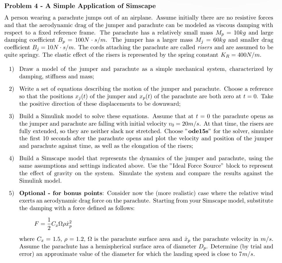 Problem 4 - A Simple Application of Simscape A