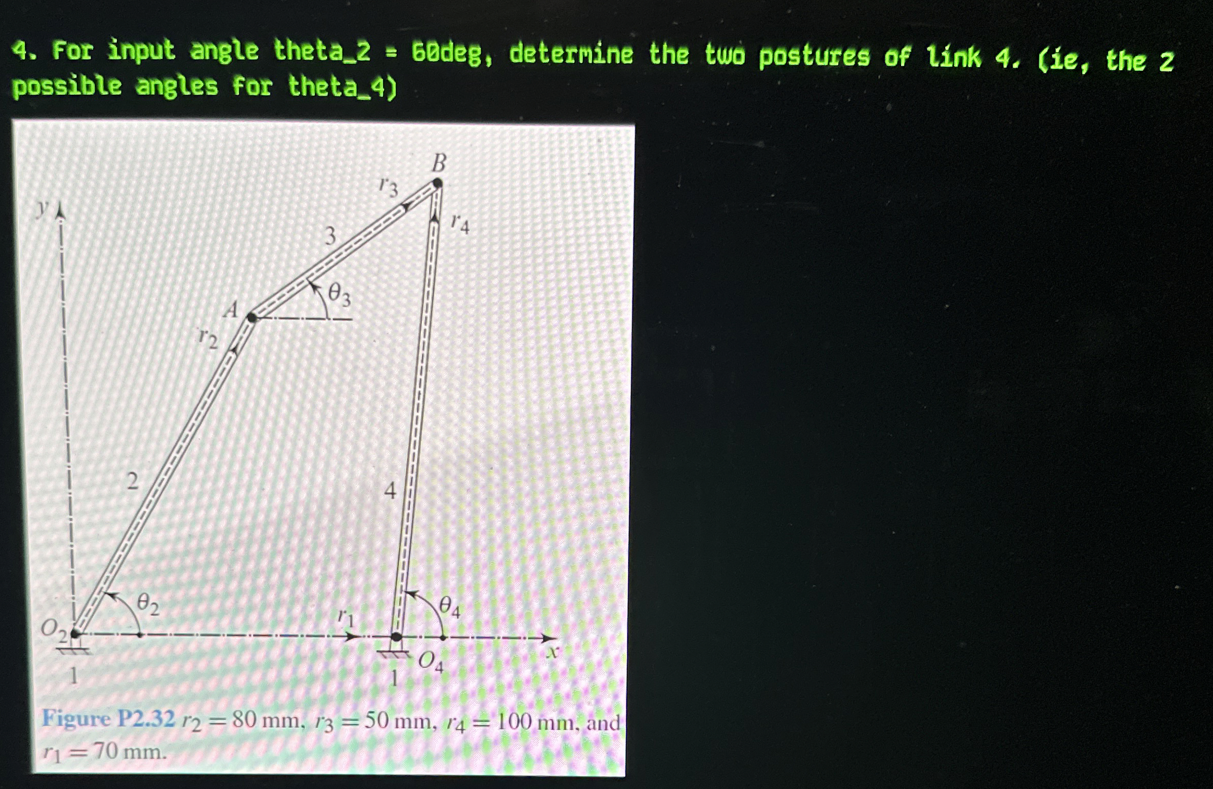 For input angle theta _ 2 = 6 0 deg, determine