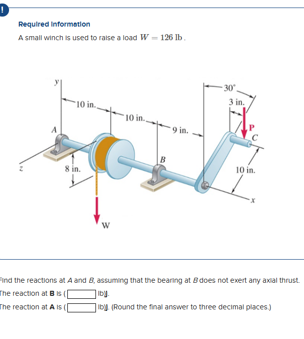 Find the reactions at \ ( A \ ) and \ ( B \ ) ,