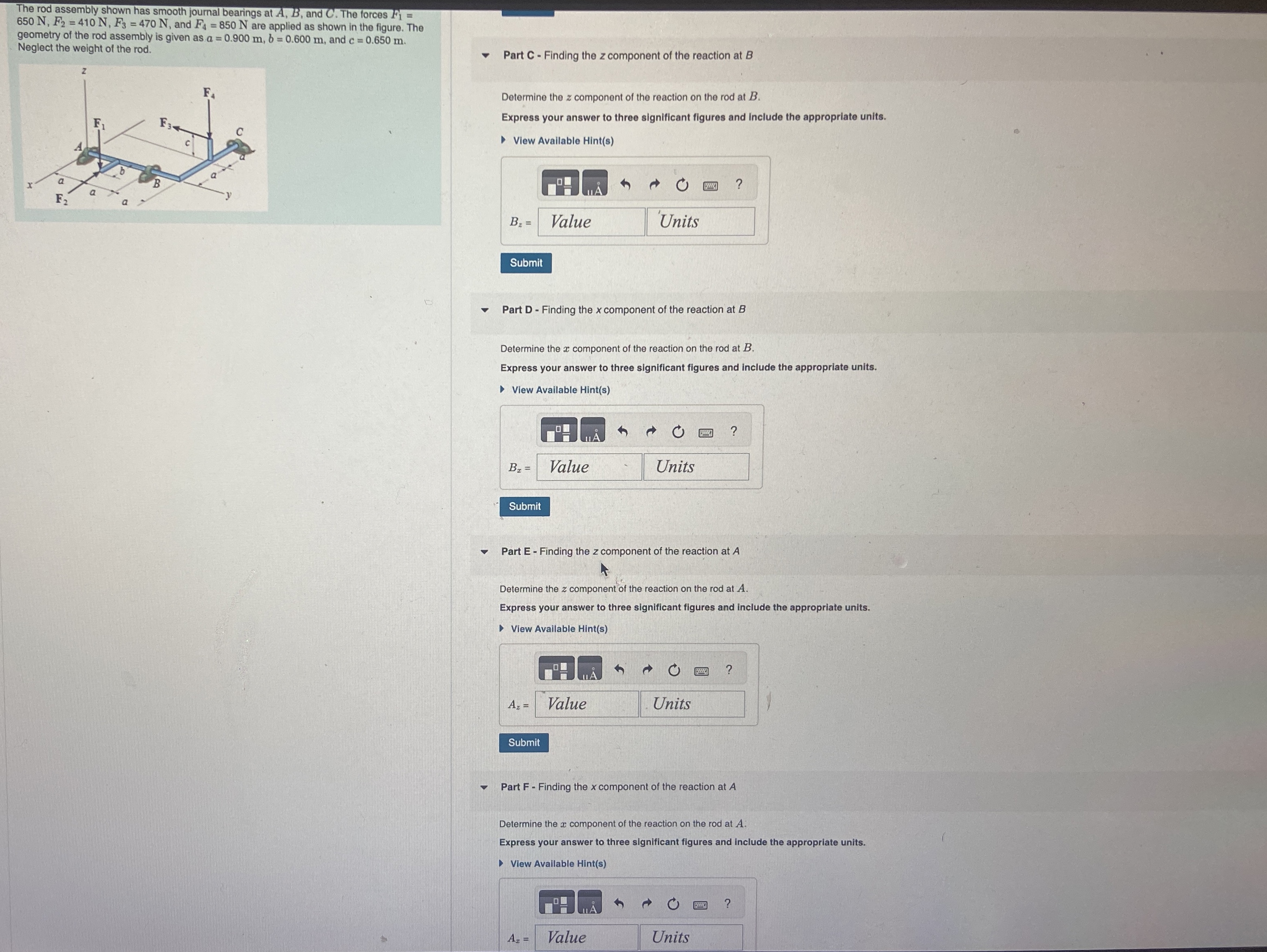 The rod assembly shown has smooth journal