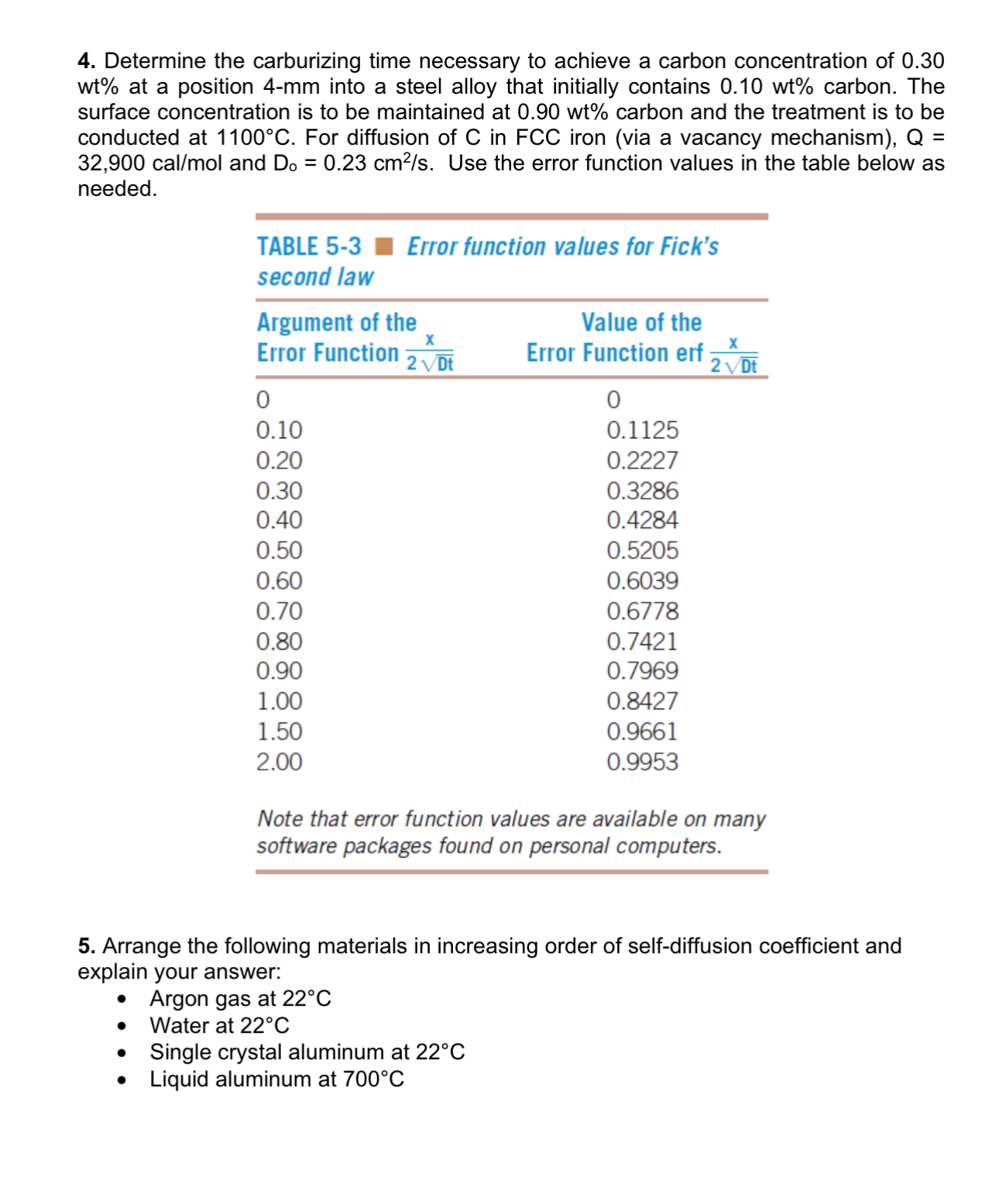 Determine the carburizing time necessary to
