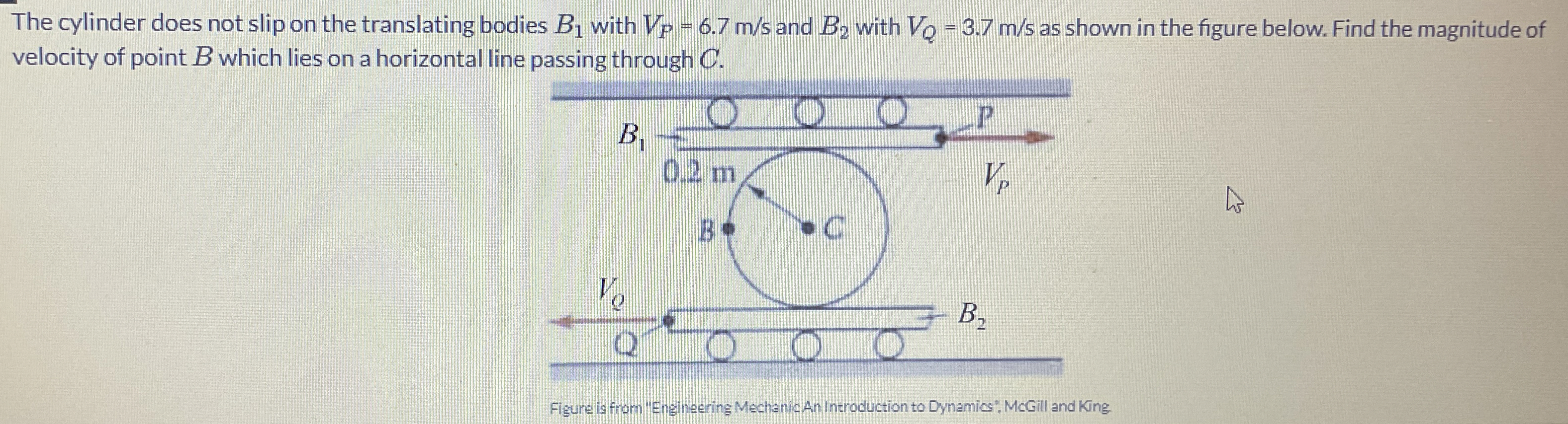 The cylinder does not slip on the translating