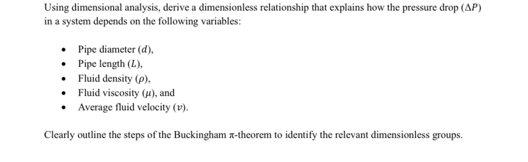 Using dimensional analysis, derive a