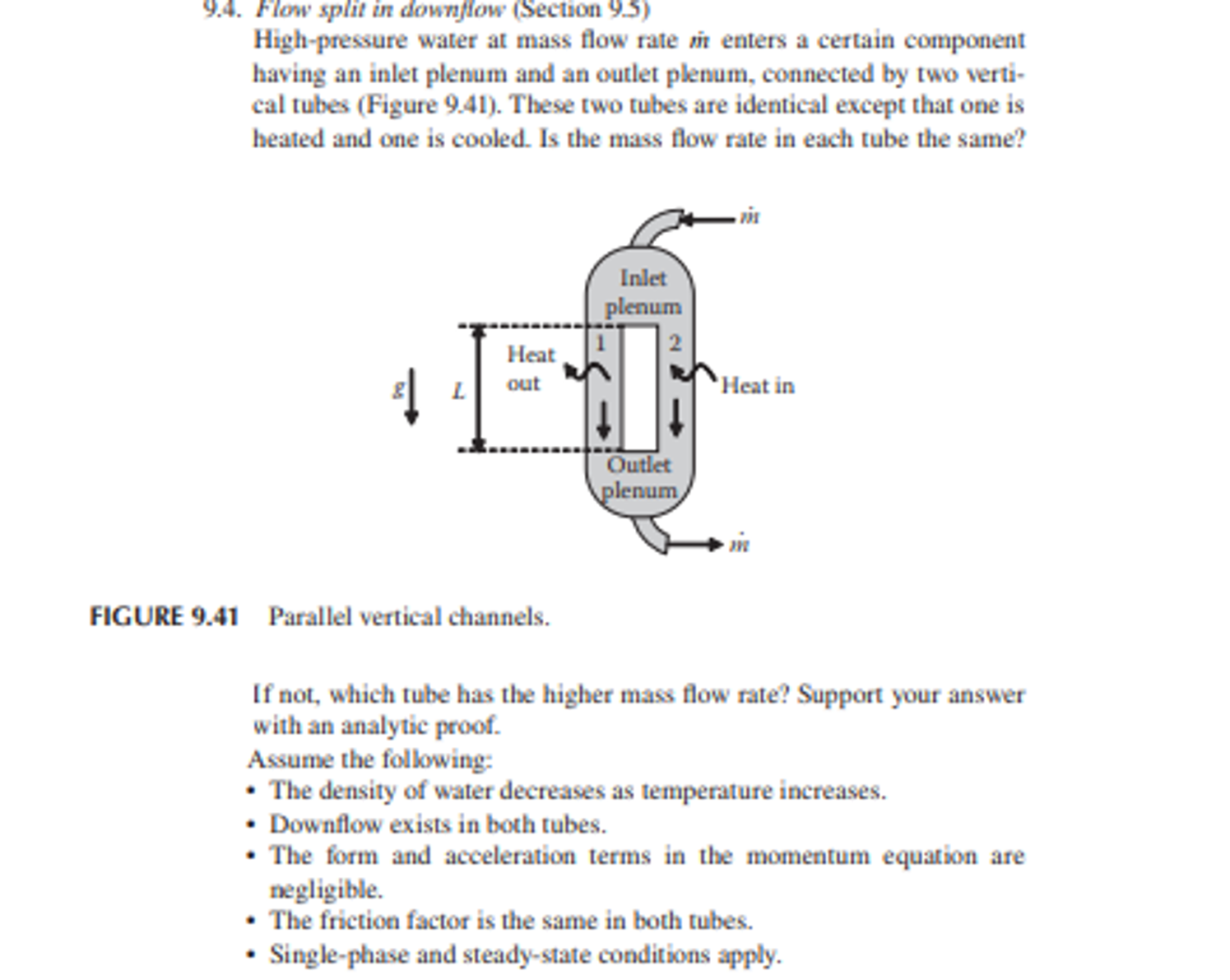 9 . 4 . Flow split in downflow ( Section 9 . 5 )