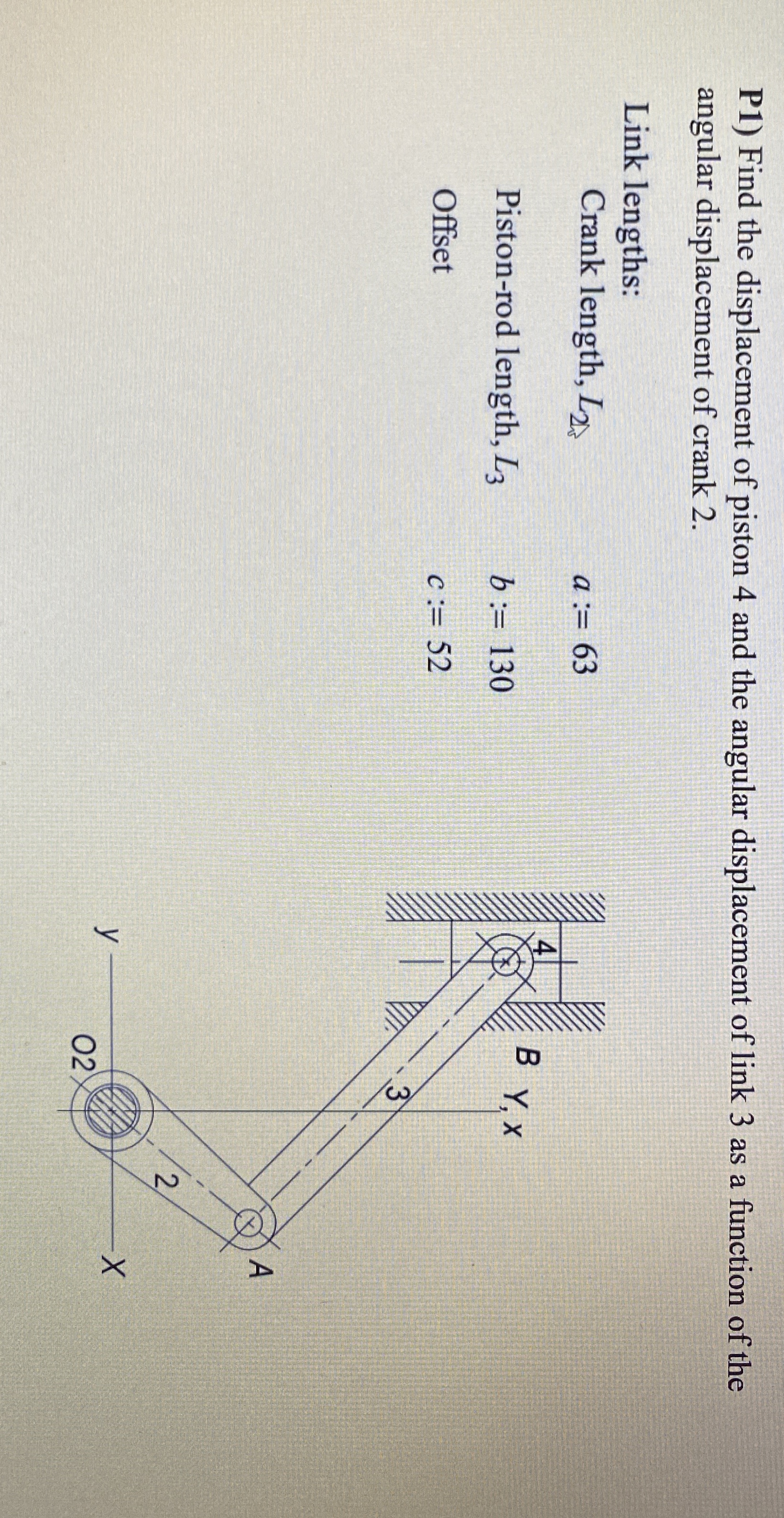 P 1 ) Find the displacement of piston 4 and the