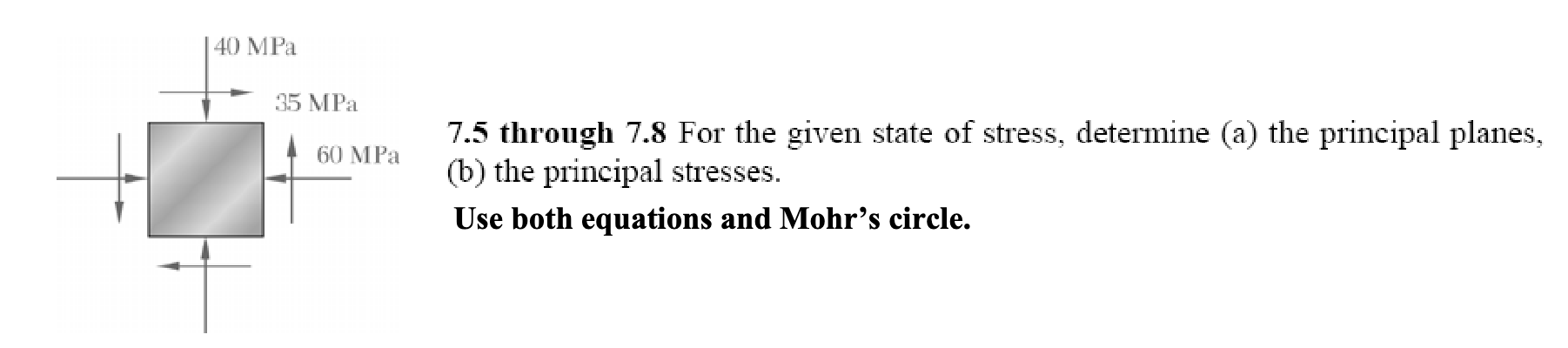 For the given state of stress, determine ( a )