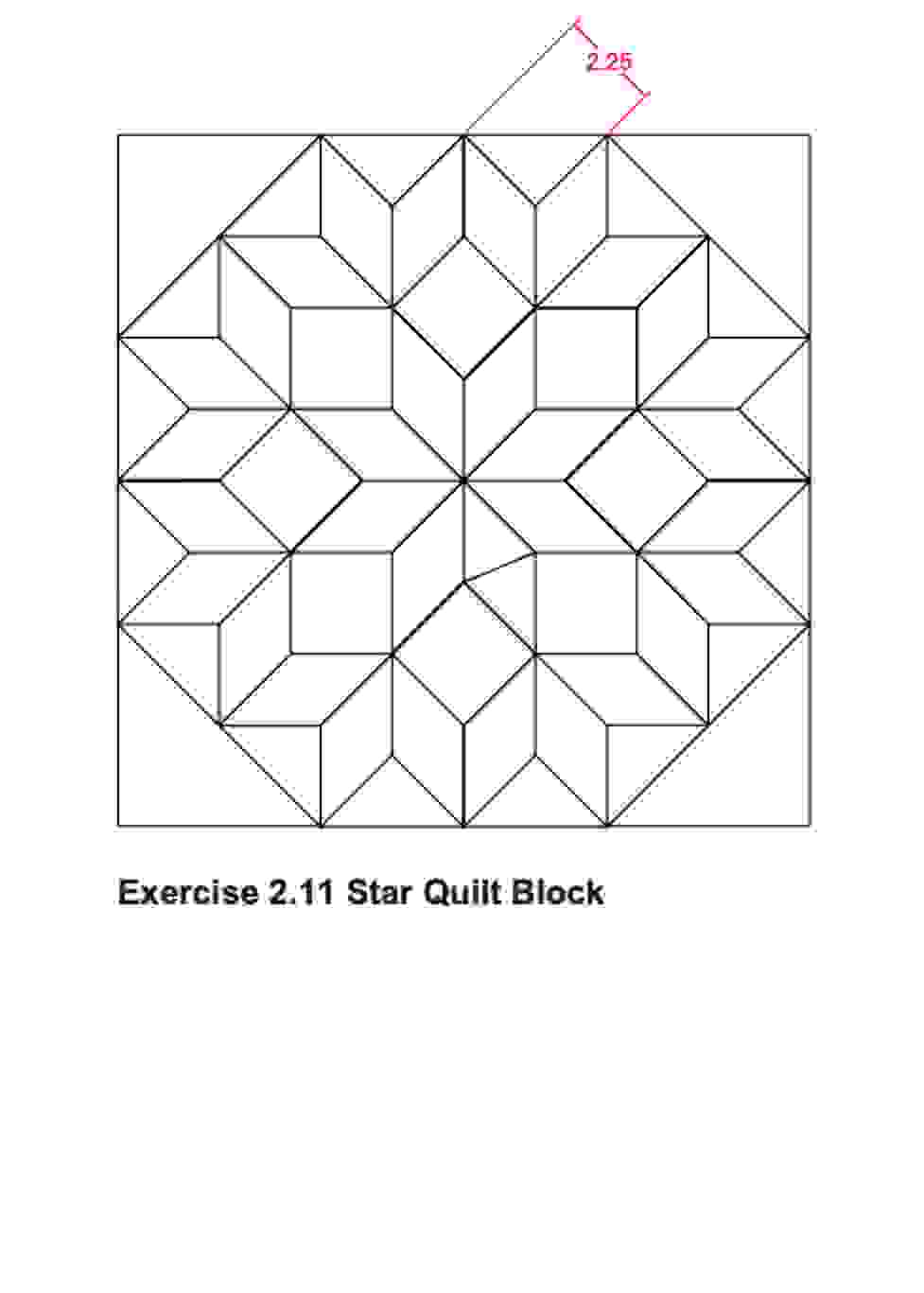 Exercise 2 . 1 1 Star Quilt Block. AutoCad