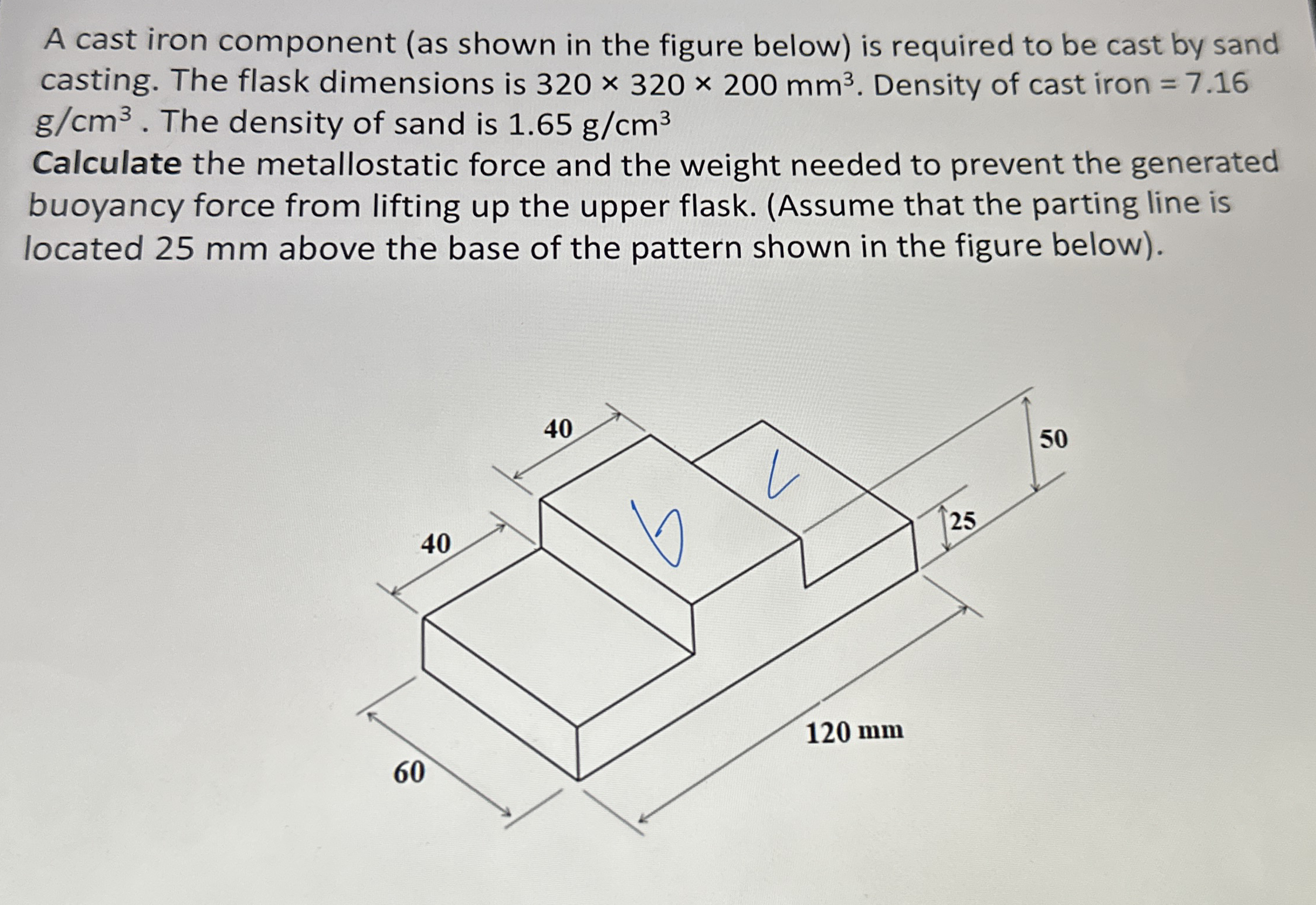 A cast iron component ( as shown in the figure
