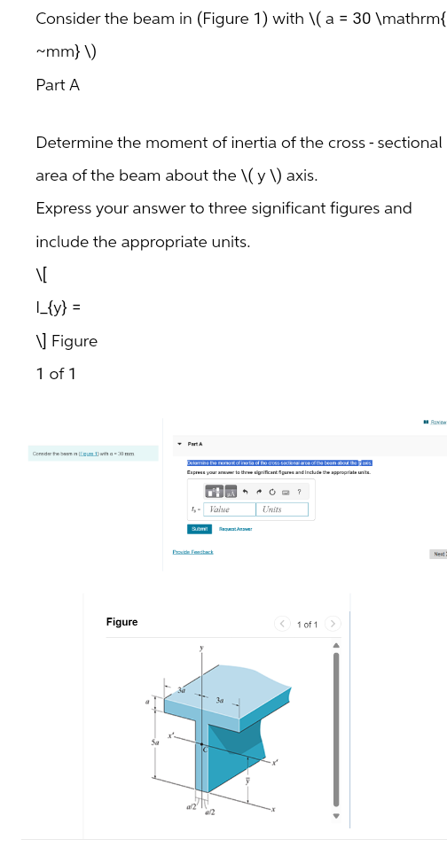 Consider the beam in ( Figure 1 ) with \ mathrm {