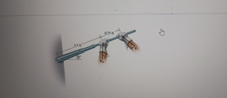 If F B = 3 0 l b and F C = 4 5 l b , determine