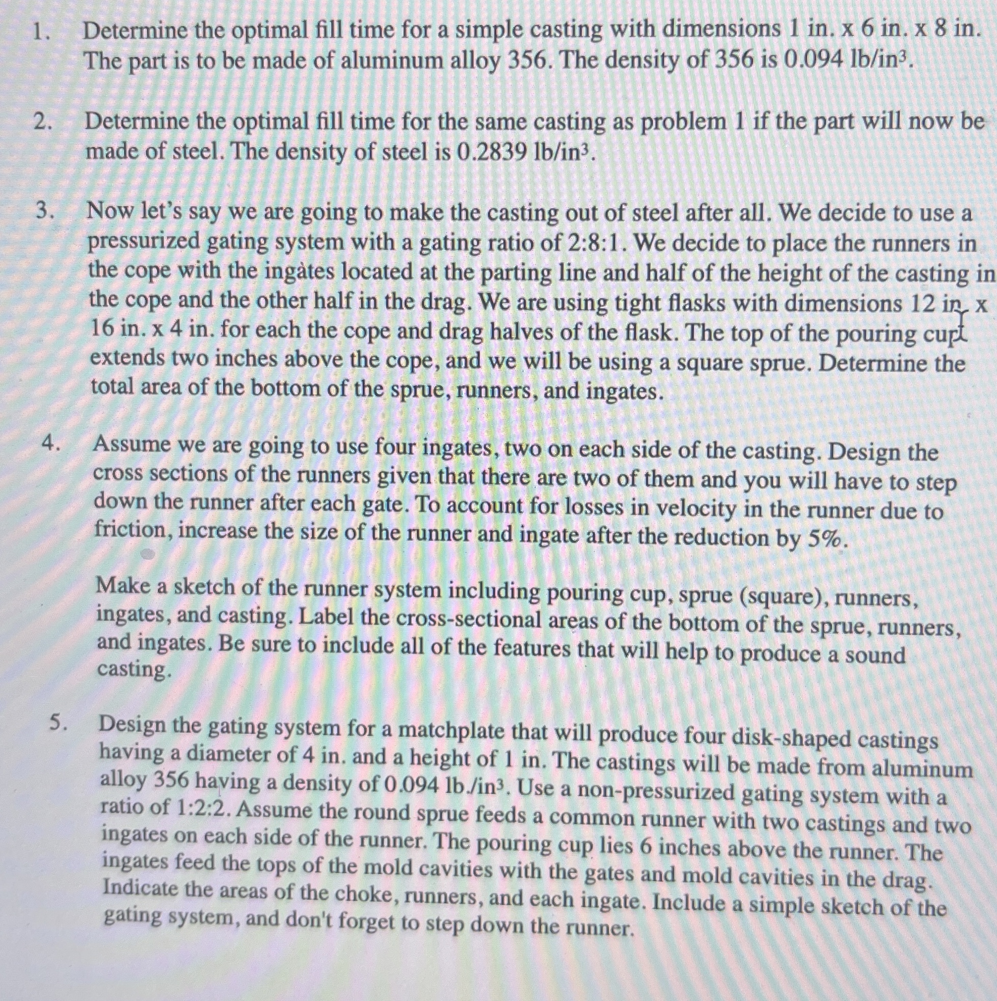 Determine the optimal fill time for a simple