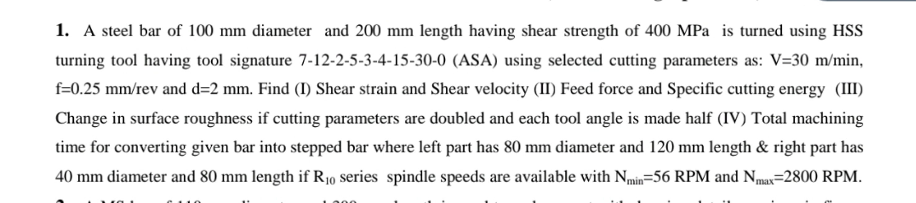 A steel bar of 1 0 0 mm diameter and 2 0 0 mm
