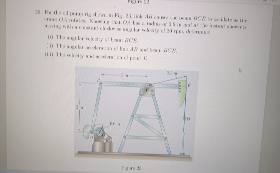 For the oil pump rig shown in Fig. 2 3 , link A B