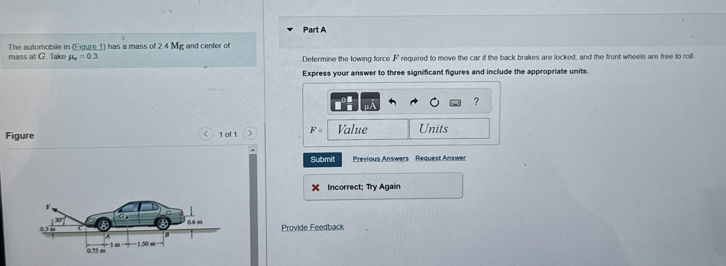 The automobile in ( Figure 1 ) has a mass of 2 .