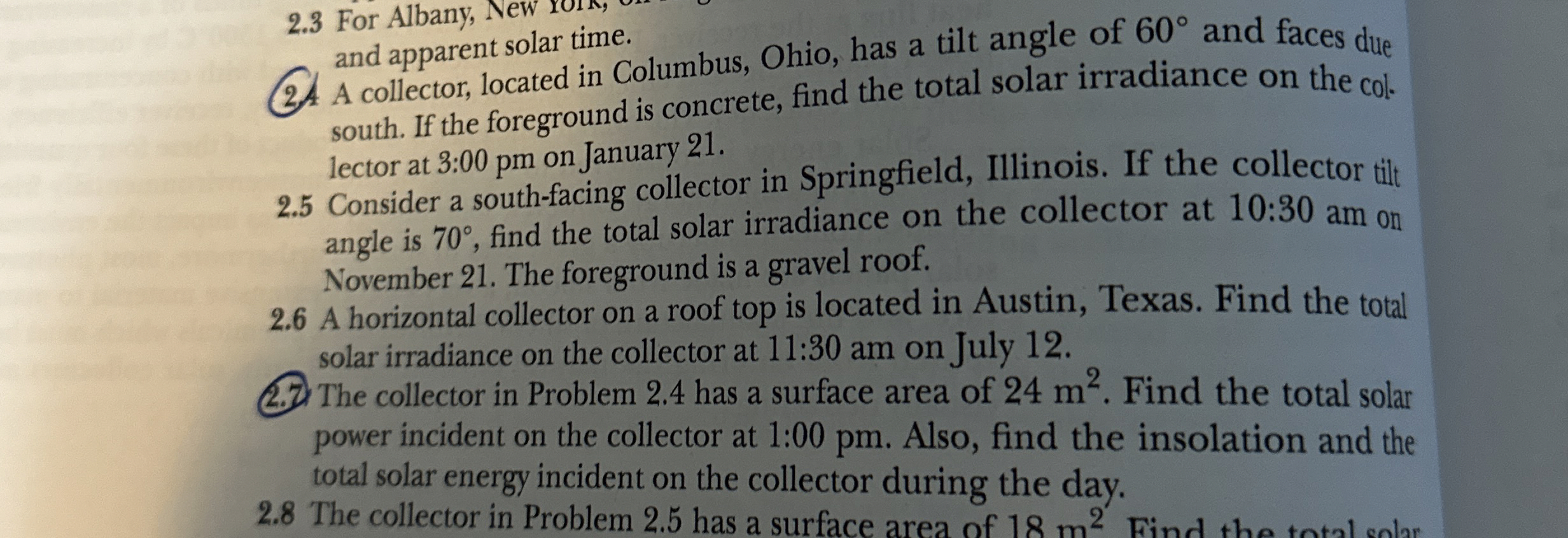 2 . 3 For Albany, New and apparent solar time. 2