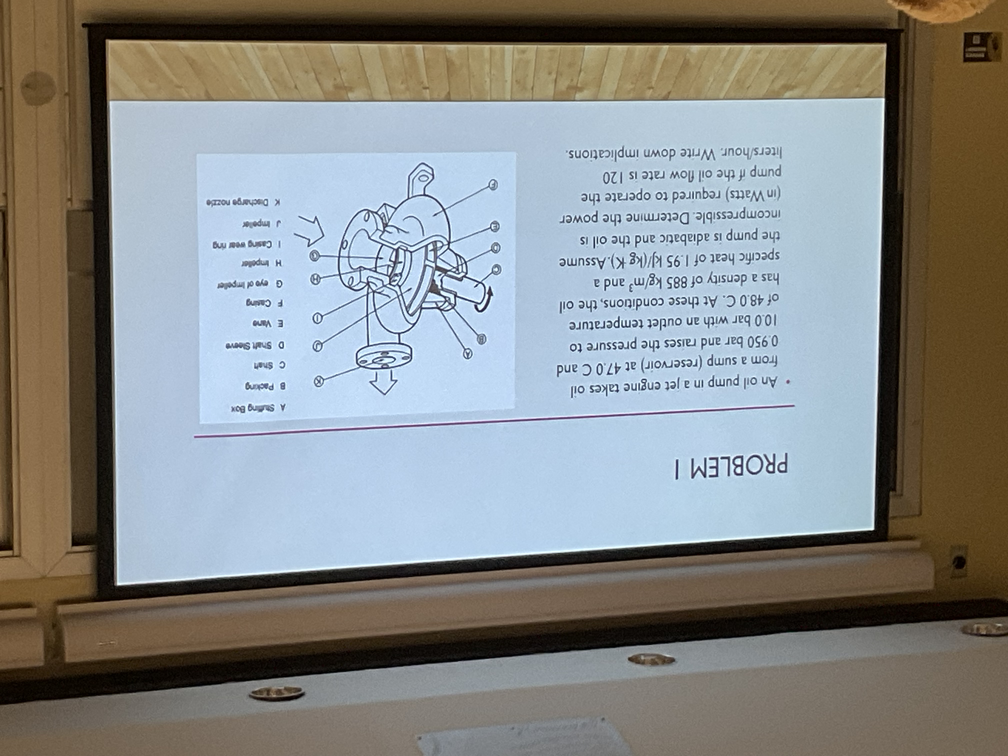 PROBLEM I - An oil pump in a jet engine takes oil