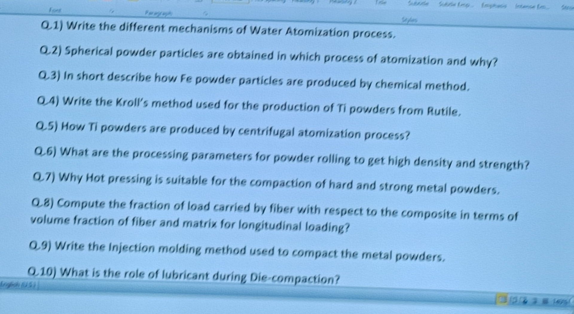 Q . 1 ) Write the different mechanisms of Water